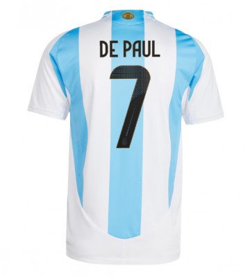 Argentina Rodrigo De Paul #7 Hjemmebanetrøje Copa America 2024 Kort ærmer